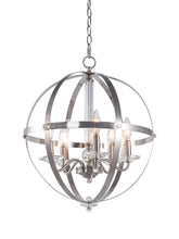 Load image into Gallery viewer, 5-Light Candle Style Globe Chandelier Vintage Silver