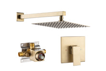 Load image into Gallery viewer, 10 Inch Rain Shower Head System Shower Combo Set Bathroom Wall Mount Mixer Shower Faucet Rough-In Valve and Shower Arm Included
