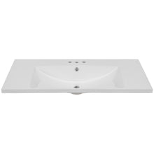 Load image into Gallery viewer, 36" Single Bathroom Vanity Top with White Basin, 3-Faucet Holes, Ceramic