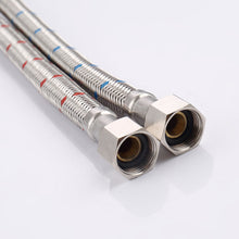 Load image into Gallery viewer, 2-Handle 4-Inch Brushed Gold Bathroom Faucet, Bathroom Vanity Sink Faucets with Pop-up Drain and Supply Hoses