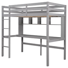 Load image into Gallery viewer, Twin Size Loft Bed with Convenient Desk, Shelves, and Ladder, White(Similar SKU:SM001302AAE)