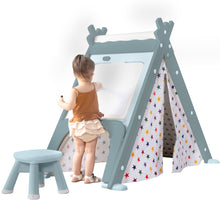 Load image into Gallery viewer, Kids Play Tent - 4 in 1 Teepee Tent with Stool and Climber, Foldable Playhouse Tent for Boys & Girls