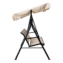 Load image into Gallery viewer, 3-Seater Outdoor Adjustable Canopy Porch Swing Chair for Patio, Garden, Poolside, Balcony w/Armrests, Textilene Fabric, Steel Frame