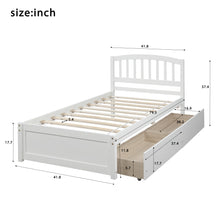 Load image into Gallery viewer, Twin Platform Storage Bed Wood Bed Frame with Two Drawers and Headboard, White (Previous SKU: SF000062KAA)