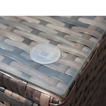 Load image into Gallery viewer, 4-Piece Patio Wicker Furniture Set Outdoor Rattan Sectional Sofa, All-Weather Brown Wicker Rattan Chair with Tempered Glass Table