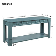 Load image into Gallery viewer, TREXM Console Table for Entryway Hallway Sofa Table with Storage Drawers and Bottom Shelf (Dark Blue)