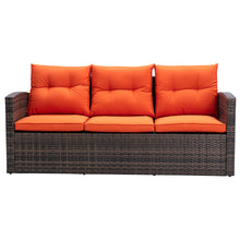 Load image into Gallery viewer, 6 PCS Rattan Sectional Set and table with storage
