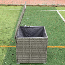 Load image into Gallery viewer, 4 Piece Patio Sectional Wicker Rattan Outdoor Furniture Sofa Set with Storage Box Grey