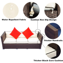 Load image into Gallery viewer, 3 Piece Patio Sectional Wicker Rattan Outdoor Furniture Sofa Set