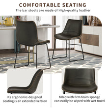 Load image into Gallery viewer, TREXM Vintage Armless Leatherier Dining Stools Indoor Dining Chairs Set of 2 (Gray)