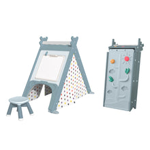 Load image into Gallery viewer, Kids Play Tent - 4 in 1 Teepee Tent with Stool and Climber, Foldable Playhouse Tent for Boys & Girls