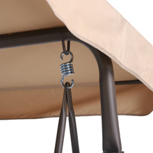 Load image into Gallery viewer, 3 Person Outdoor Patio Swing,Steel Frame Textilene Seats Steel Frame Swing Chair,Beige
