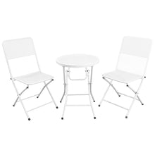 Load image into Gallery viewer, 3-Piece Patio Bistro Set, Metal Folding Outdoor Patio Furniture Sets, Stainless Steel Patio Conversation Set with Folding Patio Round Table and Chairs for Yard, Garden or Balcony
