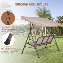 Load image into Gallery viewer, 3 Person Outdoor Patio Swing,Steel Frame Textilene Seats Steel Frame Swing Chair,Beige