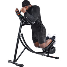 Load image into Gallery viewer, 440LBS Deluxe ab machine Folding abdominal crunch coaster Max ab workout equipment for home workouts with Kettlebell style resistance block,black