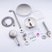 Load image into Gallery viewer, Tub Shower Faucets Sets Complete Bathtub Faucet Set Brushed Nickel Bathtub Shower System with Tub Spout, Bathroom Tub and Shower Faucet Combo Trim Kit with Rough-in Valve