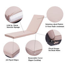 Load image into Gallery viewer, 2PCS Set Outdoor Lounge Chair Cushion Replacement Patio Funiture Seat Cushion Chaise Lounge Cushion