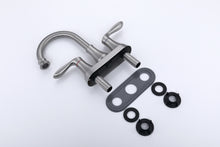 Load image into Gallery viewer, 2-Handle 4-Inch Brushed Nickel Bathroom Faucet, Bathroom Vanity Sink Faucets with Pop-up Drain and Supply Hoses