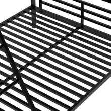 Load image into Gallery viewer, Twin over Full Bunk Bed with a Twin Size Loft Bed attached, with a Desk, Metal, Black