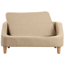 Load image into Gallery viewer, 32" Beige Pet Sofa, Dog Sofa, Cat sofa, Cat Bed, Pet Bed, Dog Bed, Cat Bed, rectangle sofa with movable cushion, with wood style foot