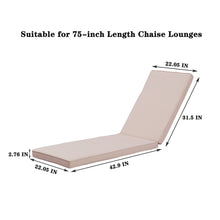 Load image into Gallery viewer, 2PCS Set Outdoor Lounge Chair Cushion Replacement Patio Funiture Seat Cushion Chaise Lounge Cushion