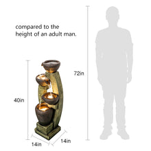 Load image into Gallery viewer, 40 inch Outdoor Water Fountain Outdoor Garden Fountain with Contemporary Design