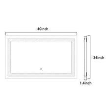 Load image into Gallery viewer, LED Lighted Bathroom Wall Mounted Mirror with High Lumen+Anti-Fog Separately Control+Dimmer Function
