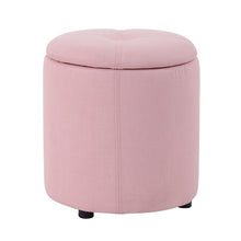 Load image into Gallery viewer, 14.2" Wide Round Storage Ottoman
