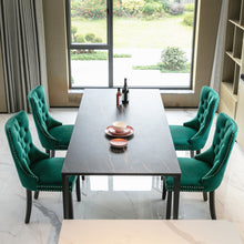 Load image into Gallery viewer, A&A Furniture,Nikki Collection Modern, High-end Tufted Solid Wood Contemporary Velvet Upholstered Dining Chair with Wood Legs Nailhead Trim, Set of 2,Green