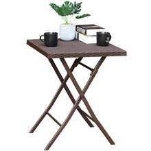 Load image into Gallery viewer, 3 piece Wicker Bistro Set, Foldable One Table and Two Chairs for Garden, Yard, Porch, Poolside