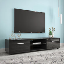 Load image into Gallery viewer, Black TV Stand for 70 Inch TV Stands, Media Console Entertainment Center Television Table, 2 Storage Cabinet with Open Shelves for Living Room Bedroom