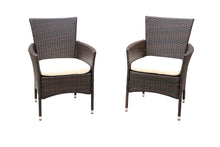 Load image into Gallery viewer, 2pcs Patio Rattan Armchair Seat with Removable Cushions