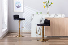Load image into Gallery viewer, SUPERJARE Bar Stools - Swivel Barstool Chairs with Back, Modern Pub Kitchen Counter Height,velvet