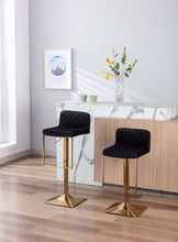 Load image into Gallery viewer, SUPERJARE Bar Stools - Swivel Barstool Chairs with Back, Modern Pub Kitchen Counter Height,velvet