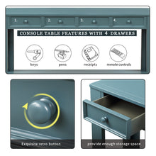 Load image into Gallery viewer, TREXM Console Table for Entryway Hallway Sofa Table with Storage Drawers and Bottom Shelf (Dark Blue)