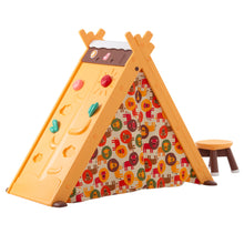 Load image into Gallery viewer, Kids Play Tent - 4 in 1 Teepee Tent with Stool and Climber, Foldable Playhouse Tent for Boys & Girls