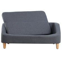 Load image into Gallery viewer, 37" GRAY Pet Sofa, Dog Sofa, Cat sofa, Cat Bed, Pet Bed, Dog Bed, Cat Bed, rectangle sofa with movable cushion, with wood style foot