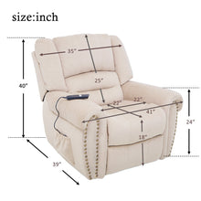 Load image into Gallery viewer, 【ONLY SELL TO PICK UP BUYER】TREXM Heavy-Duty Power Lift Recliner Chair with Built-in Remote and 2 Castors (Beige)