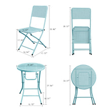 Load image into Gallery viewer, 3-Piece Patio Bistro Set, Metal Folding Outdoor Patio Furniture Sets, Stainless Steel Patio Conversation Set with Folding Patio Round Table and Chairs for Yard, Garden or Balcony
