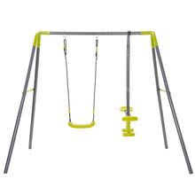 Load image into Gallery viewer, 2 in 1 Metal Swing Set for Backyard, Heavy Duty A-Frame, Height Adjustment