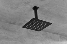 Load image into Gallery viewer, 16 Inches Matte Black Shower Set System Bathroom Luxury Rain Mixer Shower Combo Set Ceiling Mounted Rainfall Shower Head Faucet (Contain Shower Faucet Rough-In Valve Body and Trim)