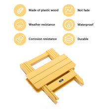 Load image into Gallery viewer, TALE Adirondack Portable Folding Side Table Square All-Weather and Fade-Resistant Plastic Wood Table Perfect for Outdoor Garden, Beach, Camping, Picnics Yellow