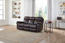 Load image into Gallery viewer, Genuine Top Grain Leather Sofa recliner, electric motion power reclining sofa