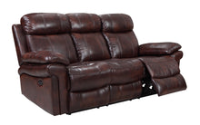 Load image into Gallery viewer, Genuine Top Grain Leather Sofa recliner, electric motion power reclining sofa