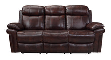 Load image into Gallery viewer, Genuine Top Grain Leather Sofa recliner, electric motion power reclining sofa