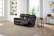 Load image into Gallery viewer, Genuine Top Grain Leather Sofa recliner, electric motion power reclining sofa