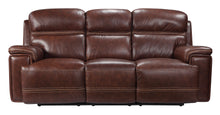Load image into Gallery viewer, Genuine Top Grain Leather Sofa recliner, electric motion dual power reclining sofa w/ Power Headrest