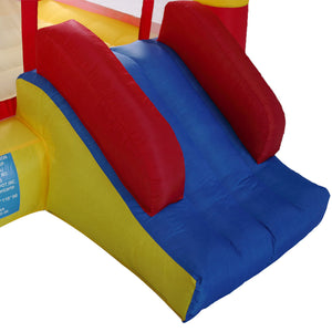 Inflatable Bounce House, Kid Jump and Slide Castle Bouncer with Trampoline, Mesh Wall and Shooting Area, Including Carry Bag, Repair Kit, Stake