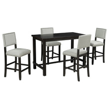 Load image into Gallery viewer, TREXM 5-Piece Counter Height Dining Set, Classic Elegant Table and 4 Chairs in Espresso and Beige

