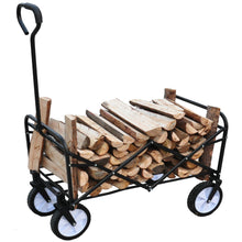 Load image into Gallery viewer, Folding Wagon Garden Shopping Beach Cart (Black)
